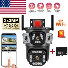 Camara De Seguridad 9MP Wifi Inalambricas Para Casa y Exterior Con Audio Video &