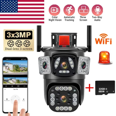 Camara De Seguridad 9MP Wifi Inalambricas Para Casa y Exterior Con Audio Video &