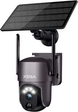 Xega Security Camera Outdoor 2K HD WiFi Surveillance Cameras Wireless Solar Powe