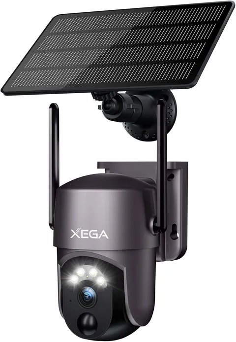 Xega Security Camera Outdoor 2K HD WiFi Surveillance Cameras Wireless Solar Powe