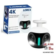 Classic App | 4K IP Add-On Wired Dual Lens Security Camera | White | Smart