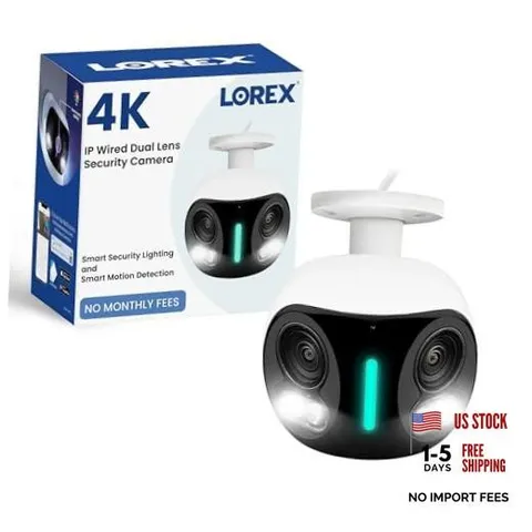 Classic App | 4K IP Add-On Wired Dual Lens Security Camera | White | Smart