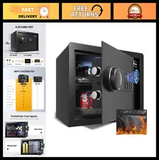 Biometric Fingerprint Safe Box with Fireproof Bag - Quick Access Security Storag
