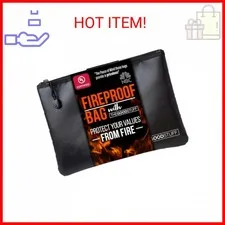 Fireproof Money Bag for Cash (10" x 13") – Waterproof Document Holder with Zippe