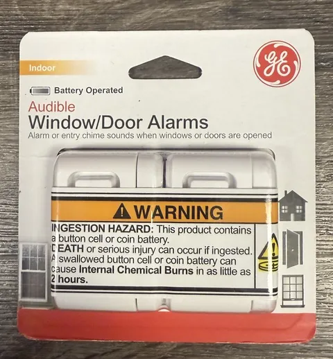 GE Jasco 45115 Audible Battery Operated Window/Door Alarm Qty 2 Adhesive New