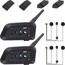 V6 Pro Motorcycle Helmet Bluetooth Intercom Headset 1200M 2 People Full Duplex W