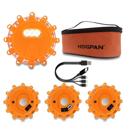 GP904B Rechargeable LED Road Flares Emergency Lights Kit Roadside Warning Car...