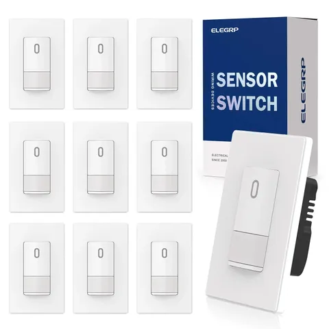 ELEGRP 10-Pack Occupancy Motion Sensor Light Switch PIR Auto On/Off Wall Switch