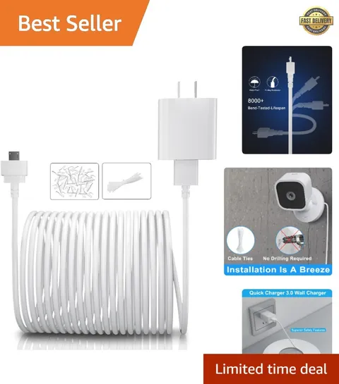 20FT Charger Cable for Blink Mini Security Camera - Waterproof & Durable