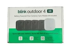 Blink Outdoor 4 XR Four Camera System + Sync Module Battery Powered NEW! SEALED!
