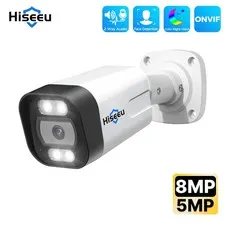 Hiseeu POE IP Camera 5MP/8MP 4K Color Night Vision Face Detection CCTV