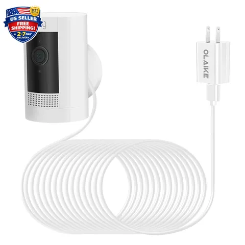 Indoor/Outdoor Power Adapter for Ring Stick up Cam Battery/Plug-In, Ring Spotlig