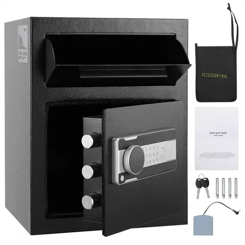 1.7 Cu. Ft. Depository Safe, Drop Slot, Electronic Lock and 2 Keys, 17.71 X 13.7