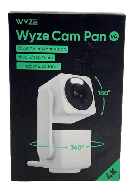 Wyze Cam Pan v4 4K UHD Indoor/Outdoor Plug-In Pan & Tilt Security Camera