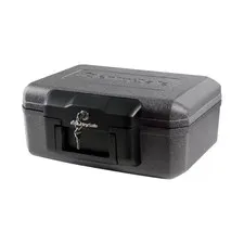 1200 Fire-Resistant Box Safe with Key Lock 0.18 Cu. ft., Black