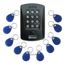 Door Access Control Keypad RFID ID Proximity Reader +10 ID 125Khz Cards(Key Fob)