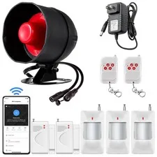 Wireless WiFi Home Security Alarm System 120dB Motion Siren Window Door Sensors