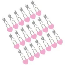 20Sets Heart Shape Small Padlock with Key for Travel Suitcase Diary and Backpack