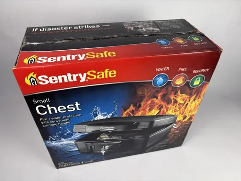 New In Box SentrySafe H0100 Small Chest Fire & Waterproof Safe Black
