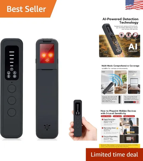 Compact 6-in-1 Anti-Spy Finder - Versatile Security Solution for Home & Travel