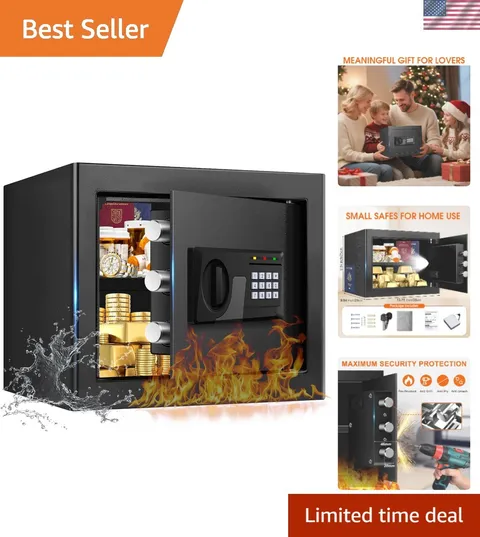 1.3 Cuft Small Fireproof Safe for Home, Personal Security Fire Safe Box with ...