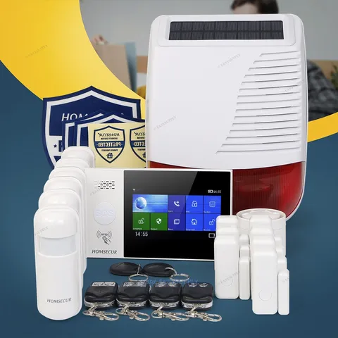 HOMSECUR Wireless WIFI 4G 2G RFID SMS Autodial Burglar Intruder Alarm System