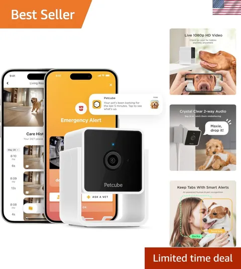 Indoor Pet Monitor with 2-Way Audio & 30 ft Night Vision for Home Security