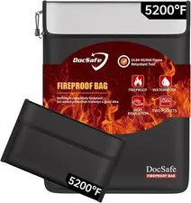 Fireproof Document Bag 5200℉ W/ Fireproof Organizer Travel Case,Heat Insulated