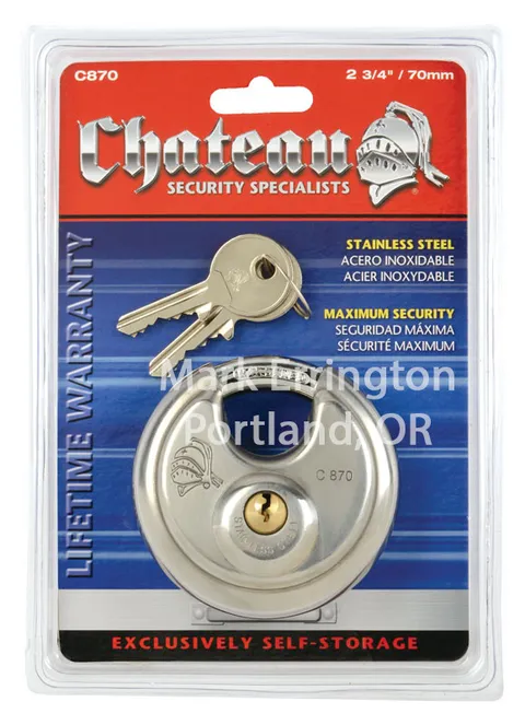 Disc Locks, Heavy Duty Steel Keyed Padlock Round Disc Locks for Storage Chateau