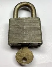 Vintage Master Lock Co. No. 1 Padlock W/ Lion Head Key X2248