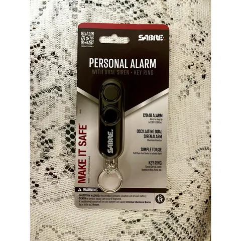 SABRE Personal Alarm Key Ring Dual Siren 120 dB Self Defense Black PA-01 New