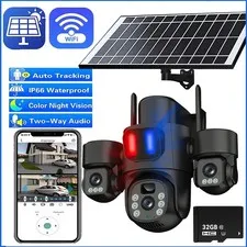 Outdoor Solar Security Cameras WiFi Night Vision PIR Sensor Surveillance Cam LOT