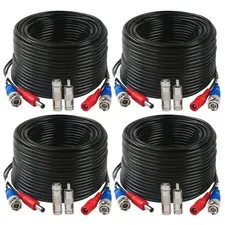 Tainston 4 Pack 150 Feet BNC Video Power Cable Wire Video Security Camera Wir...