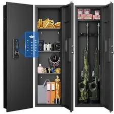 53.15" Wall Gun Safe,Hidden Safe with 3 Adjustable Shelves,Magnetic Slot(Black)