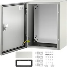 VEVOR NEMA Steel Enclosure, 16 x 12 x 8'' 4X 16 X 12 X 8, grey