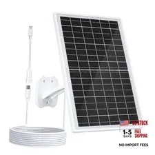 13W Security Camera Solar Charger, High-Power Solar Panel Compatible White