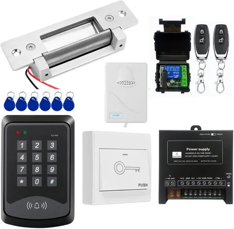 RFID Keypad Door Access Control Kit with Electric Strike Lock & Remote Chime