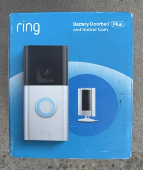 Ring Essential Kit with Battery Doorbell Plus and Indoor Cam