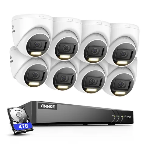 ANNKE 4K Color Night Vision CCTV Security Camera System 8CH DVR Human Detection