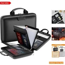 Large Capacity Fireproof File Organizer with Lock - Perfect for Important Docs
