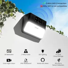 Security Cameras Wireless Outdoor,5G WiFi Magnetic Pet/Baby Camera,2K Pan Rotati