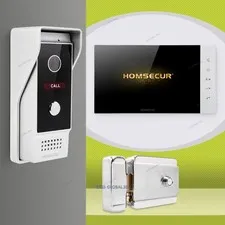 HOMSECUR 7" 4 Wire HD Video Doorphone Intercom Door Bell With Electrical Lock