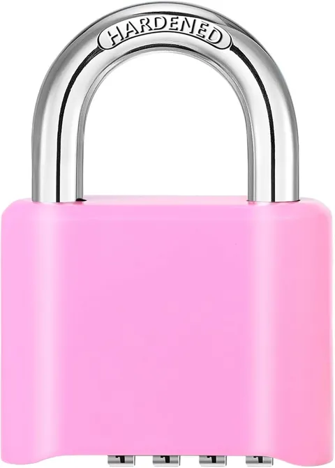 4-Digit Combination Lock Outdoor Padlock - Heavy Duty Locker Lock with Harden...