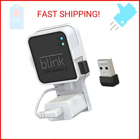 256GB USB Flash Drive with Outlet Wall Mount for Blink Sync Module 2, Space-Savi