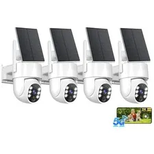 4-Pack 2K Wireless Solar Security Cameras with AI Detection & Two-Way Audio