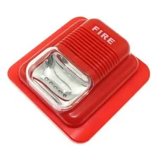 Maxmoral Fire Alarm Sound and Light 12/24V 125 x 125 x 47 mm, Red