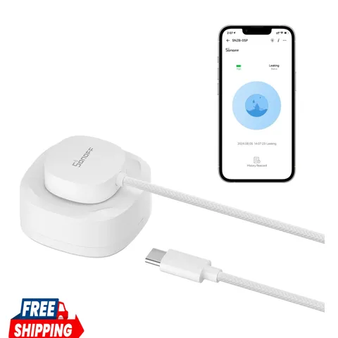 Zigbee Water Leak Sensor with Detection Cable for Alarm System and Smart Home