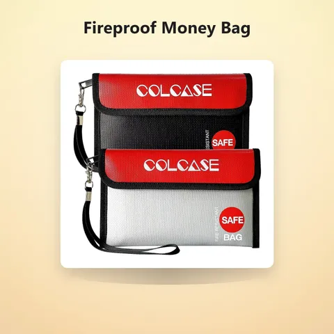 Fireproof Money Bag, 2 Pack Fireproof and Waterproof Cash Bag | 2 Pack 8.3x5 ...