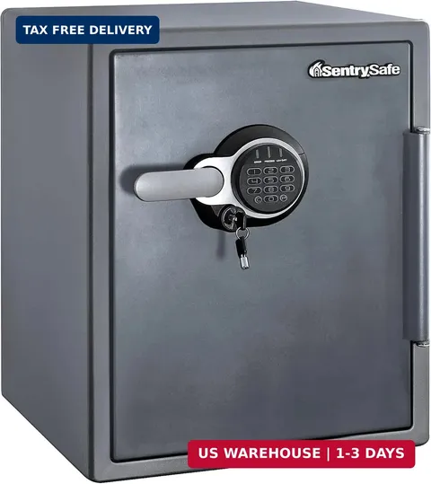 Fireproof and Waterproof Gray Steel Home Safe with Digital Keypad Lock, Floor Sa