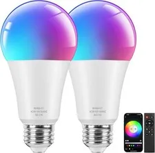 Brightever Smart A19 LED Light Bulbs, 60W Equivalent 800LM Color Changing E26